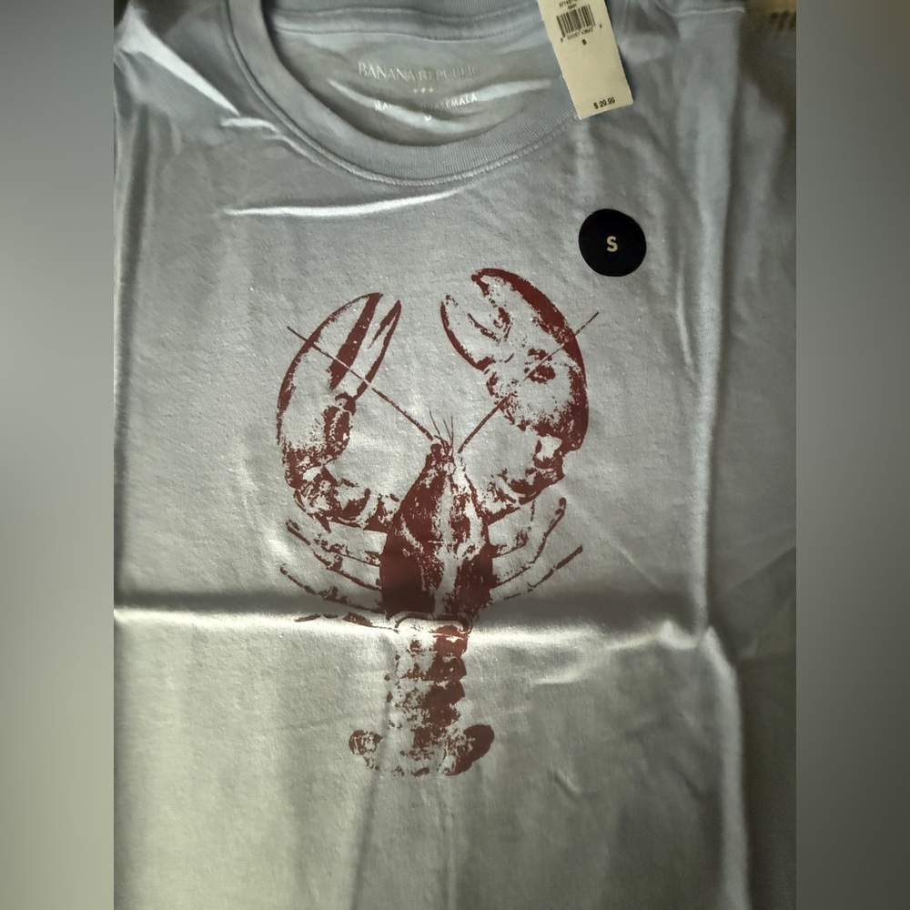 Banana Republic White T-Shirt with Red Lobster Graphic NWT